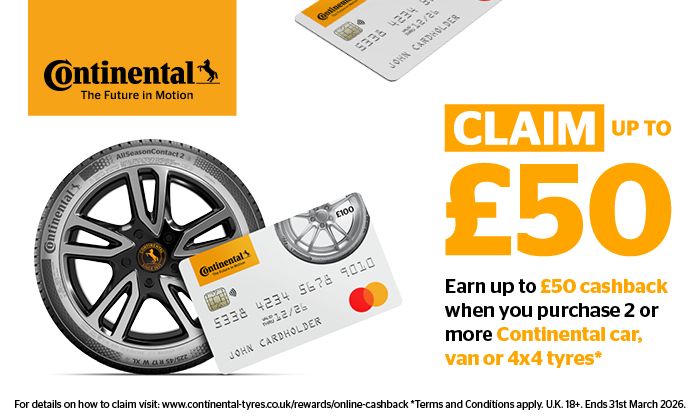 Continental Tyres - Cashback Promotion - Feb/Mar 2026