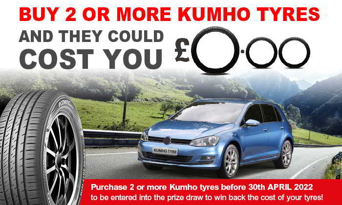 Kumho Tyres - Win the cost of your tyres back Promotion April 2022