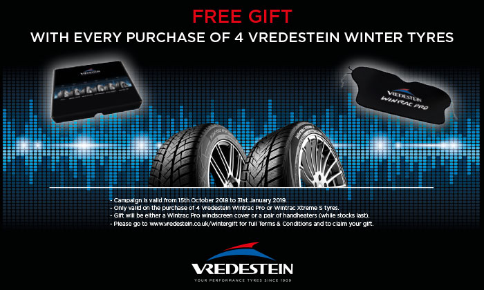Vredestein Tyres - Winter Free Gift Promotion October 2018